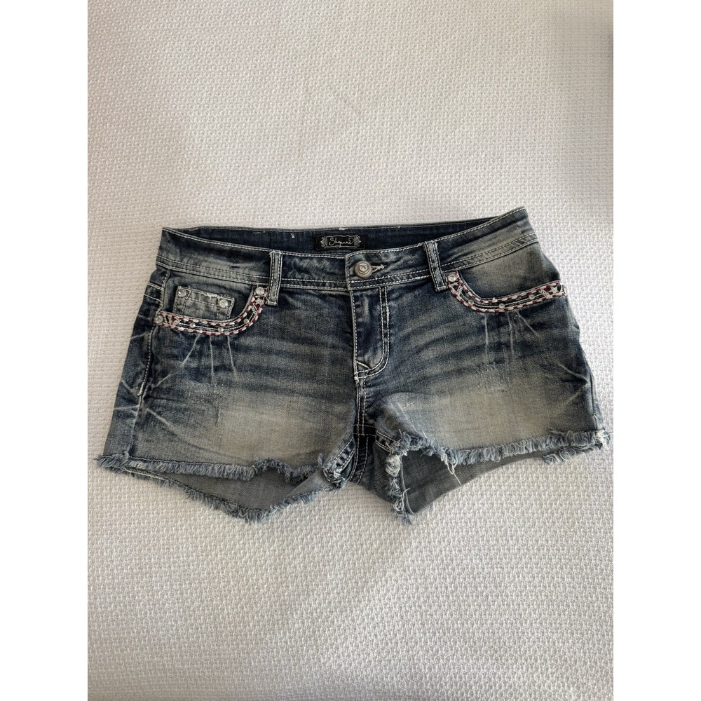 Shyanne Boot Barn Daisy Dukes Denim Embroidered Shorts Size 28